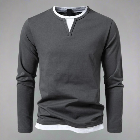 Tim™ -  Langarmshirt mit V-Ausschnitt, moderner Stil