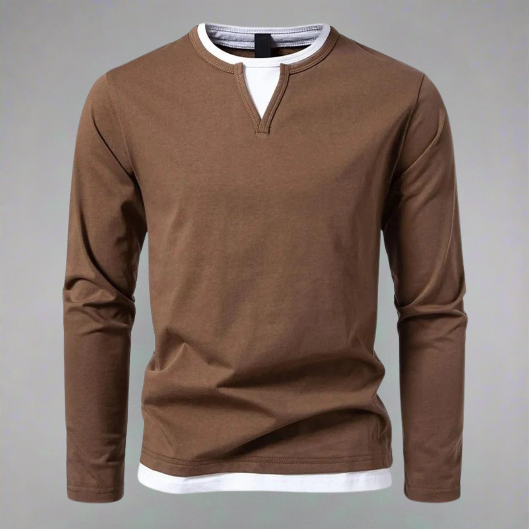 Tim™ -  Langarmshirt mit V-Ausschnitt, moderner Stil