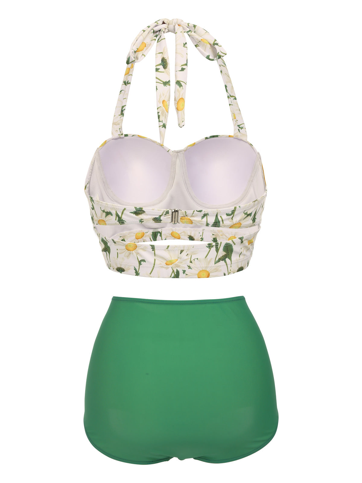 [Übergröße] floralem Halter und Schnürung Bikini-Set