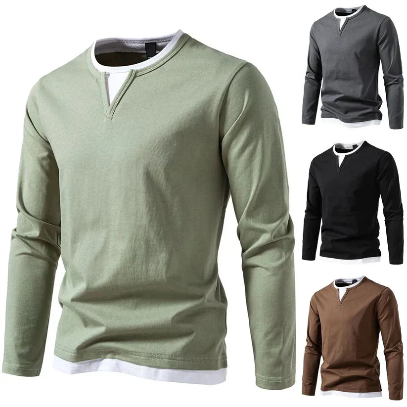 Tim™ -  Langarmshirt mit V-Ausschnitt, moderner Stil