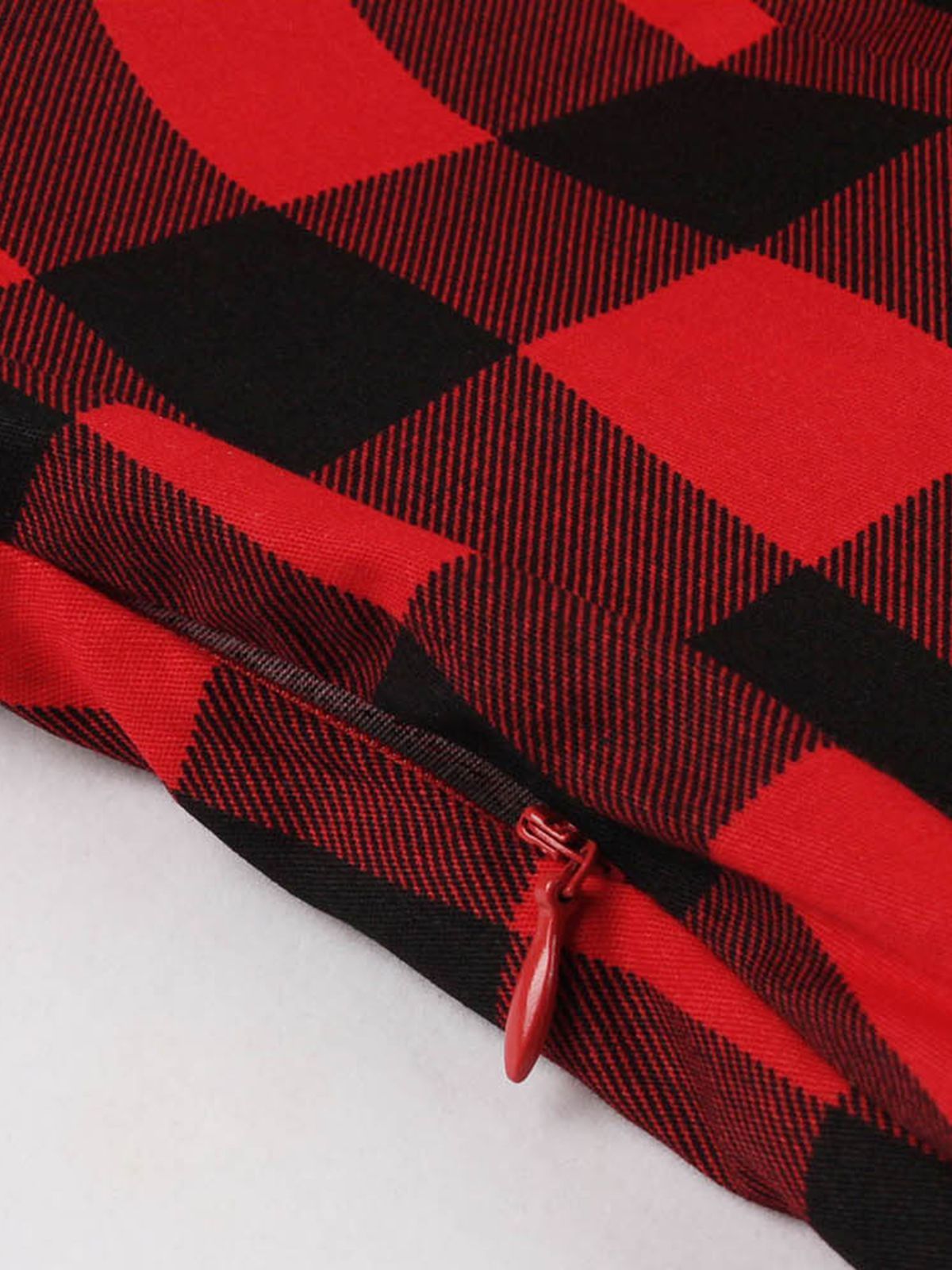 1950ER ROT PLAID VINTAGE SWING KLEID