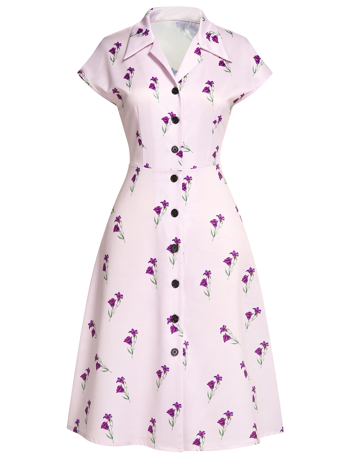 Lila 1940er Petunia Lapel Kleid