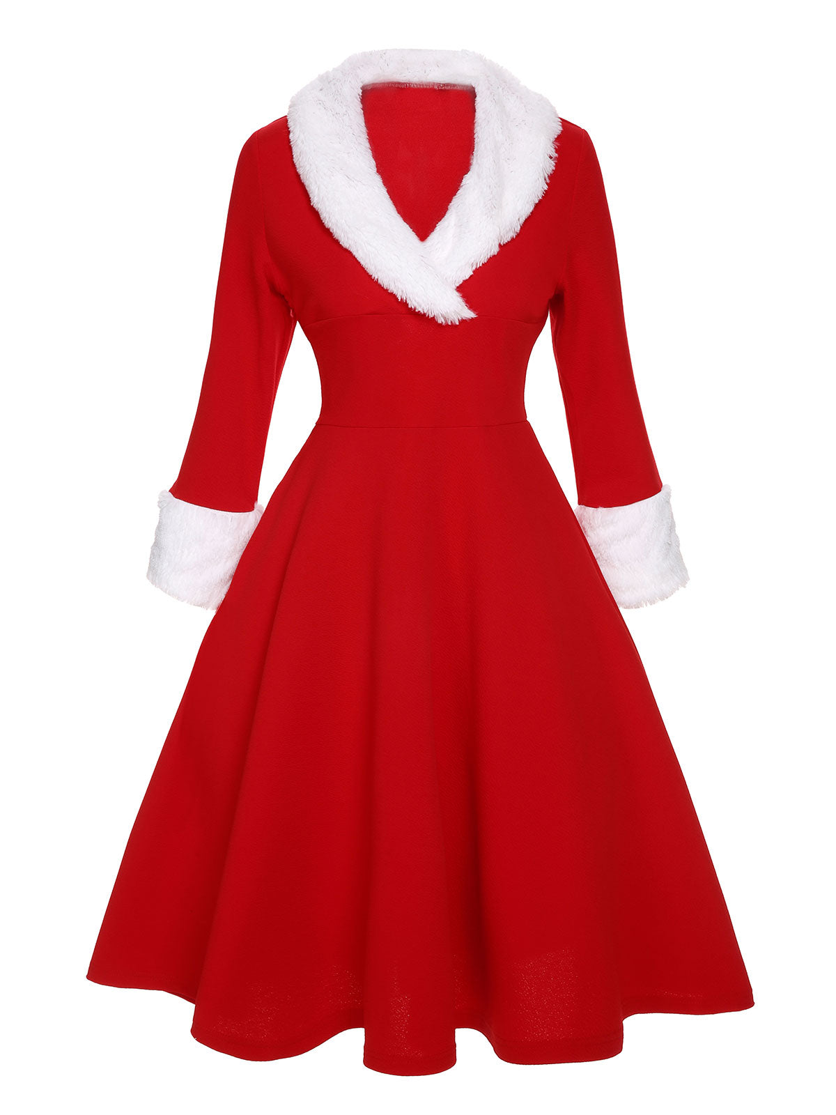 Grün 1950er Weihnachten Revers Kleid