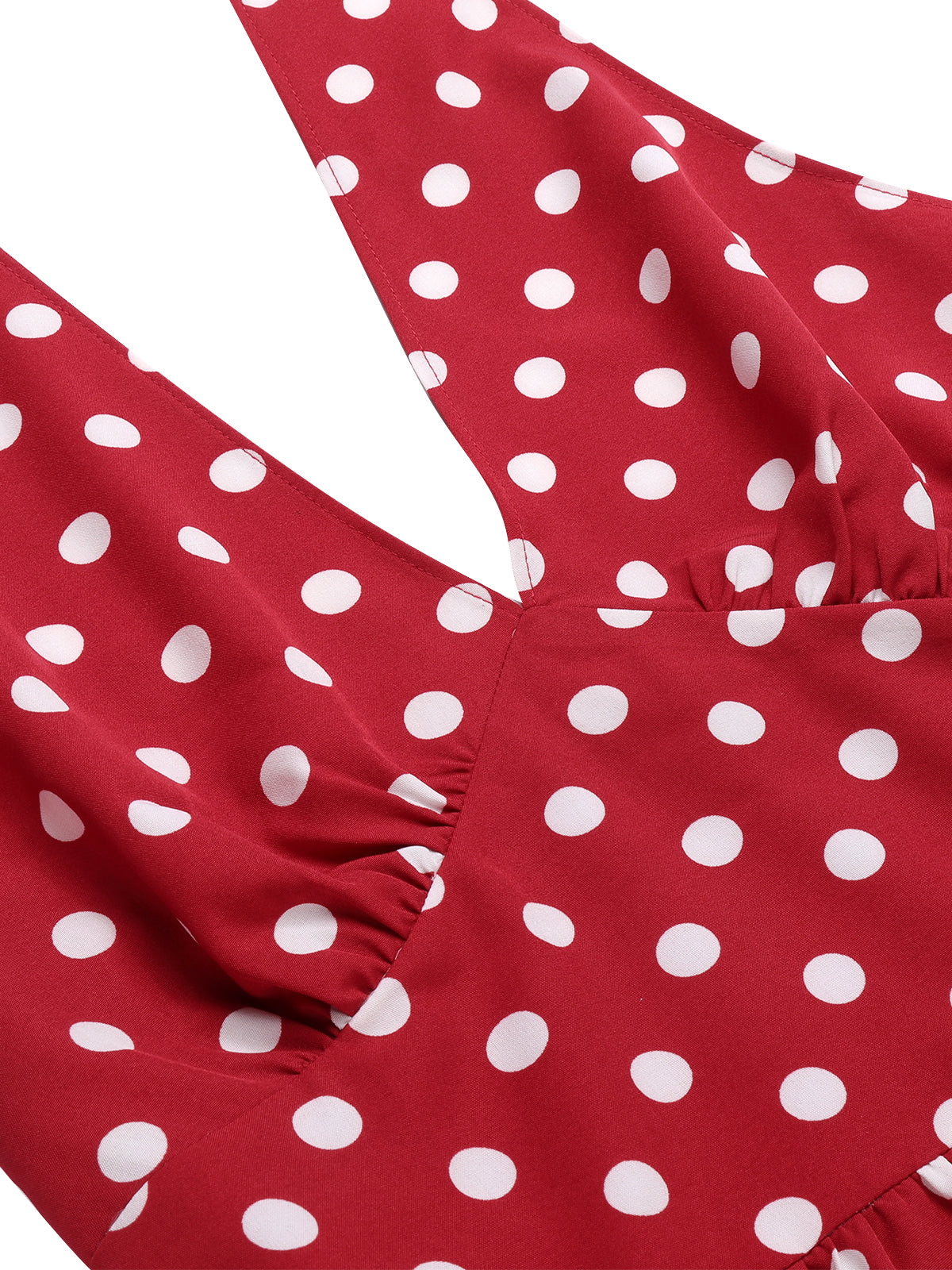 Rot 1950er Polka Dot Halter Kleid