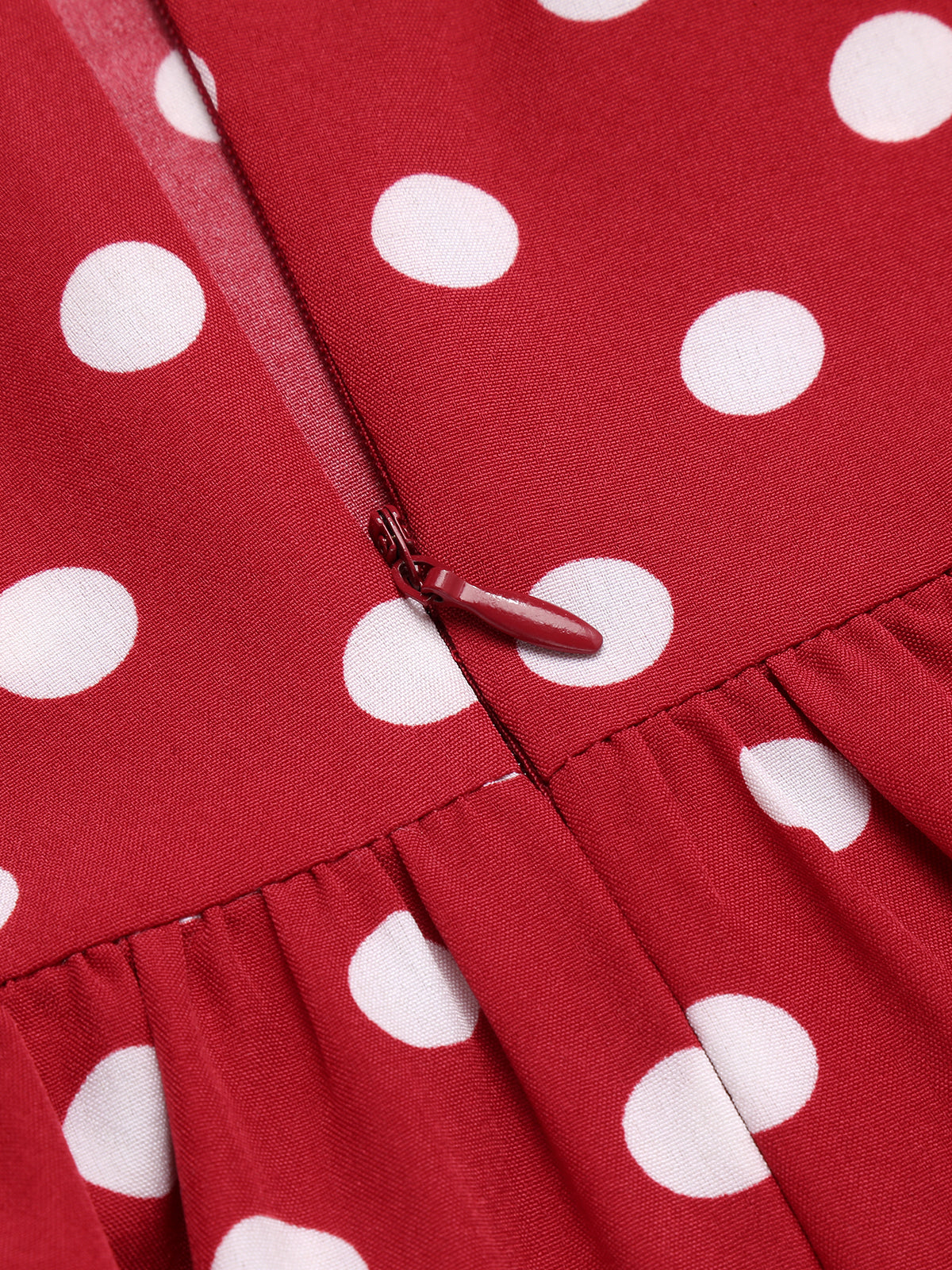 Rot 1950er Polka Dot Halter Kleid