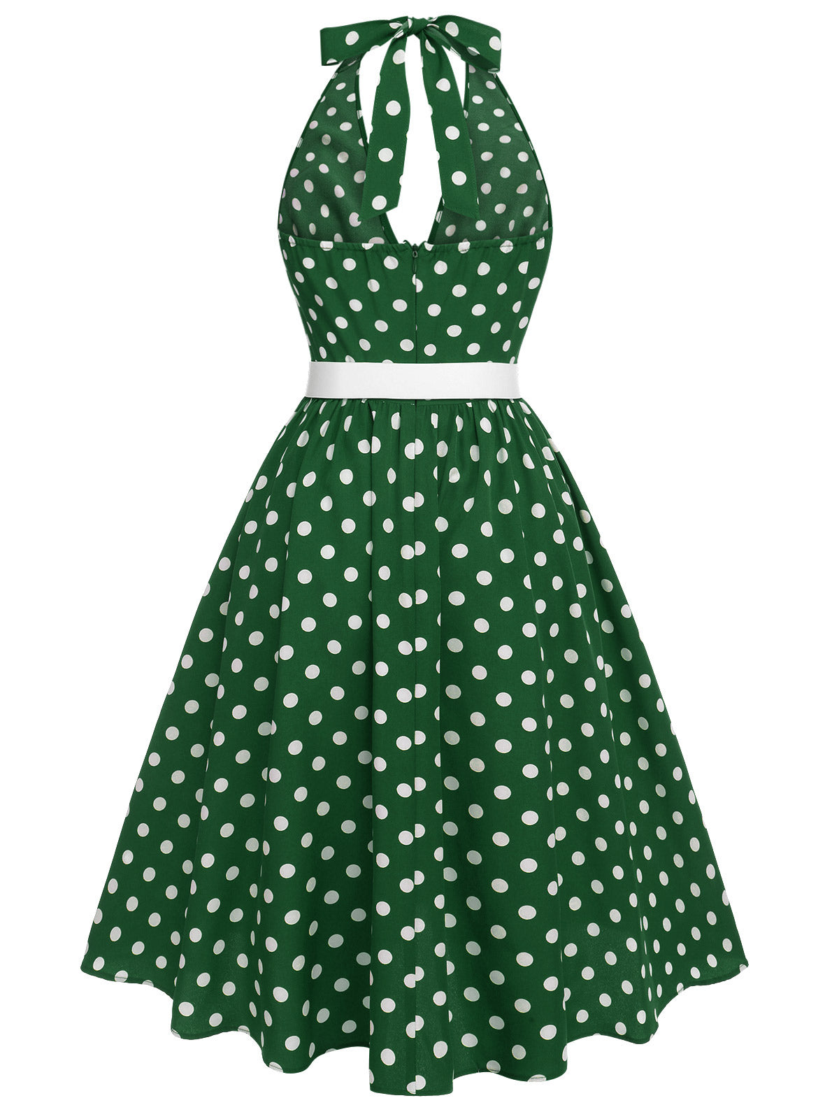 Rot 1950er Polka Dot Halter Kleid