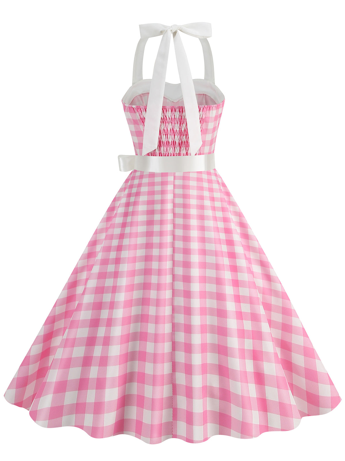 1950er Polka Dot Haltergürtel Swing Kleid