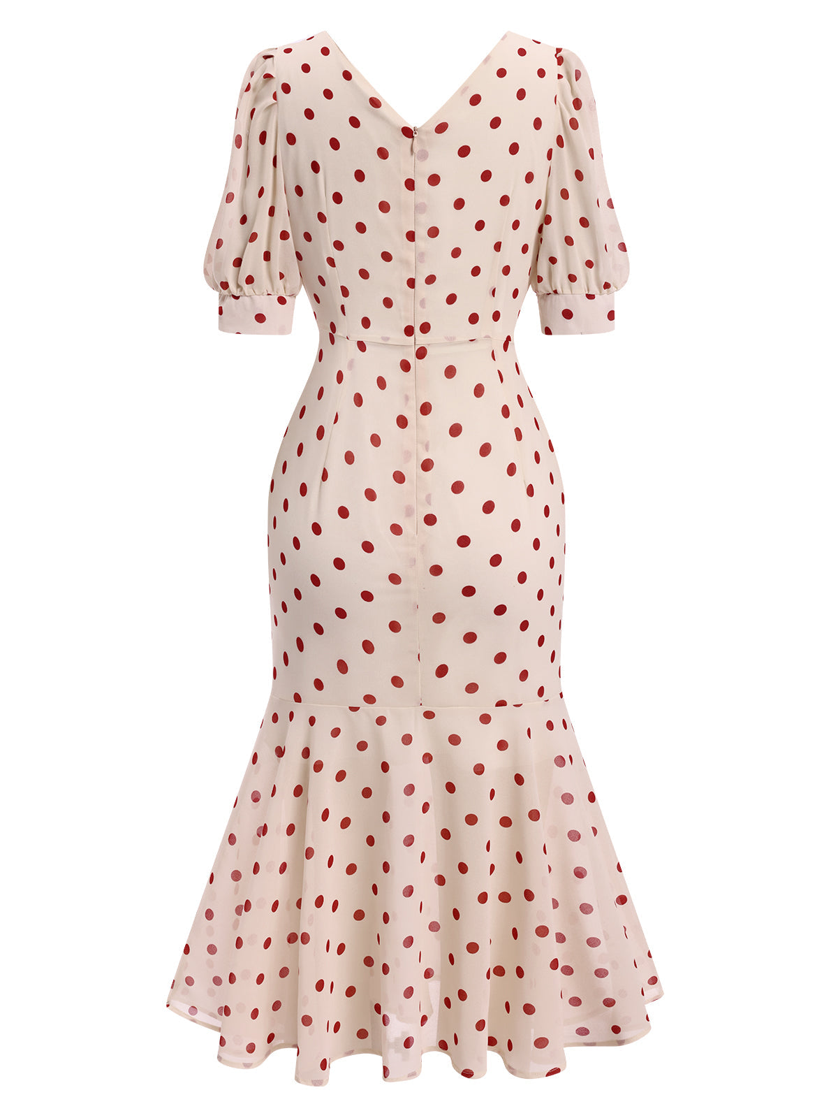 Schwarz 1930er Polka Dot Meerjungfrauenkleid