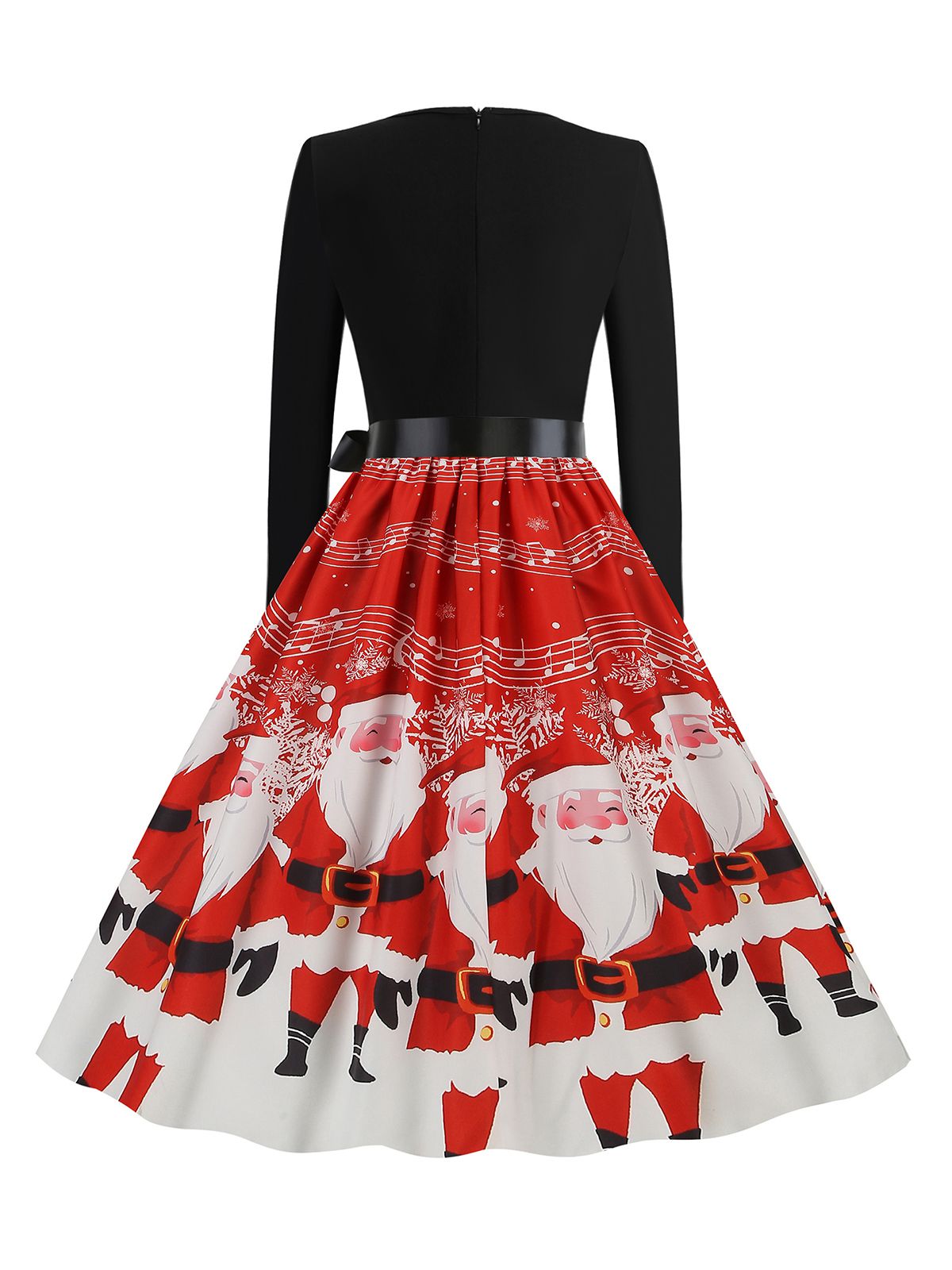 Schwarz 1950er Weihnachten Gürtel Kleid