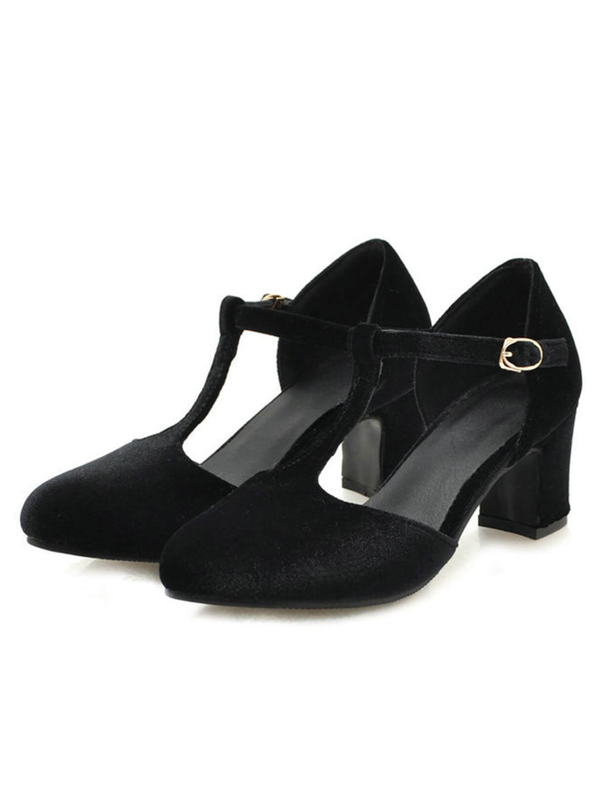 RETRO T-STRAP MARY JANE HIGH HEEL SCHUHE