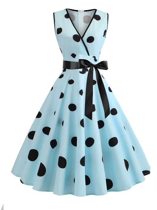 1950ER DOT BOW VINTAGE SWING KLEID