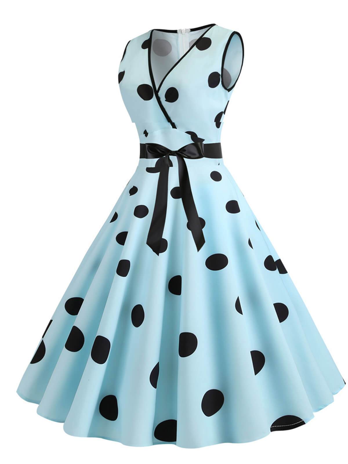 1950ER DOT BOW VINTAGE SWING KLEID