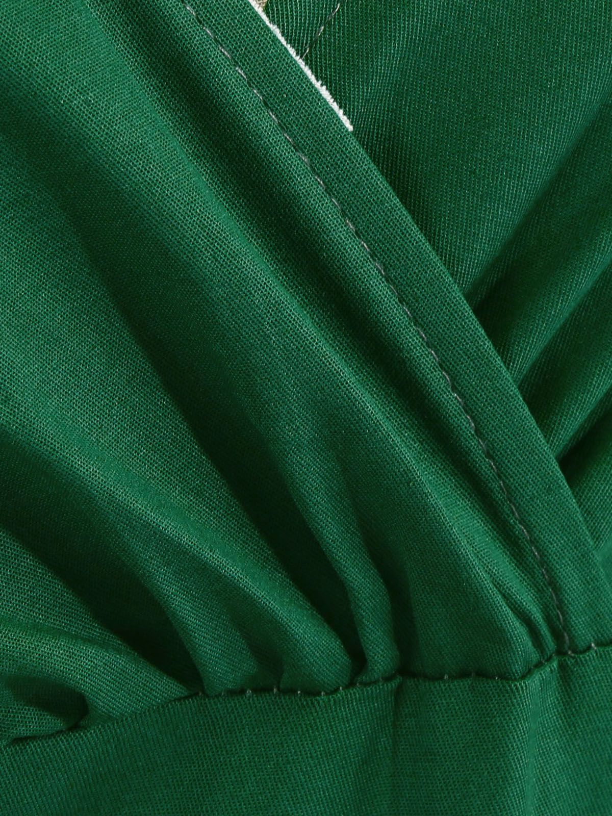 1950ER V-AUSSCHNITT KURZARM SWING KLEID