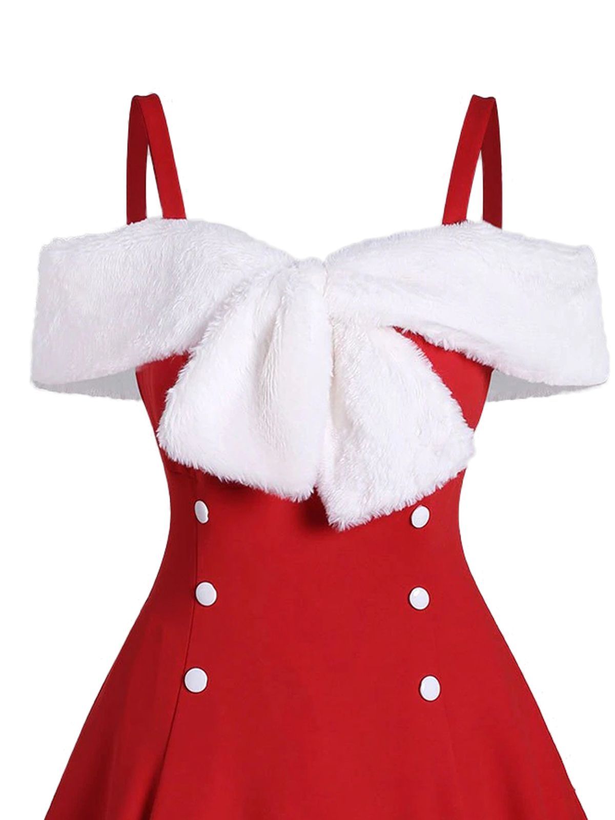 1950ER Weihnachtskleid SPAGHETTI BOW VINTAGE SWING KLEID