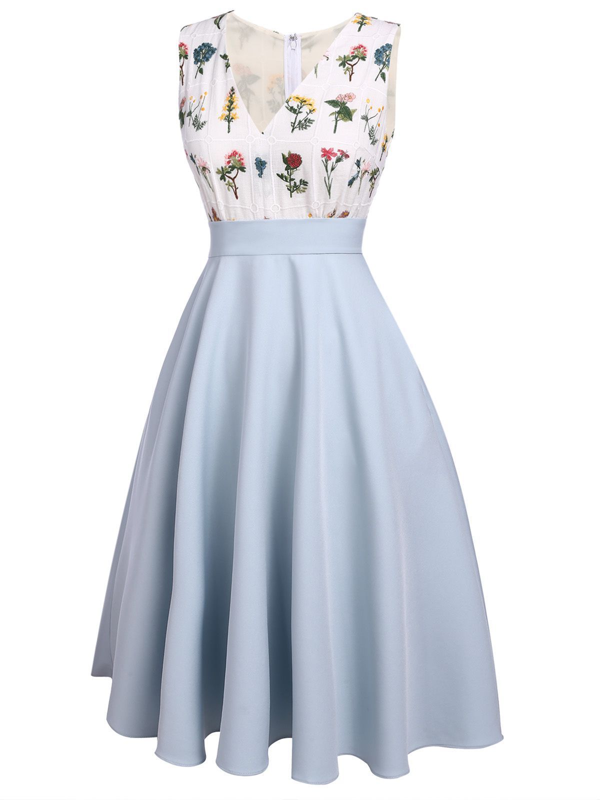 1950ER PATCHWORK BLUMEN SWING KLEID