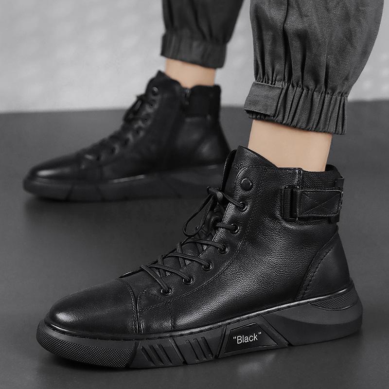 Ben™ -  Robuste Herren Lederstiefel aus schwarzem Leder